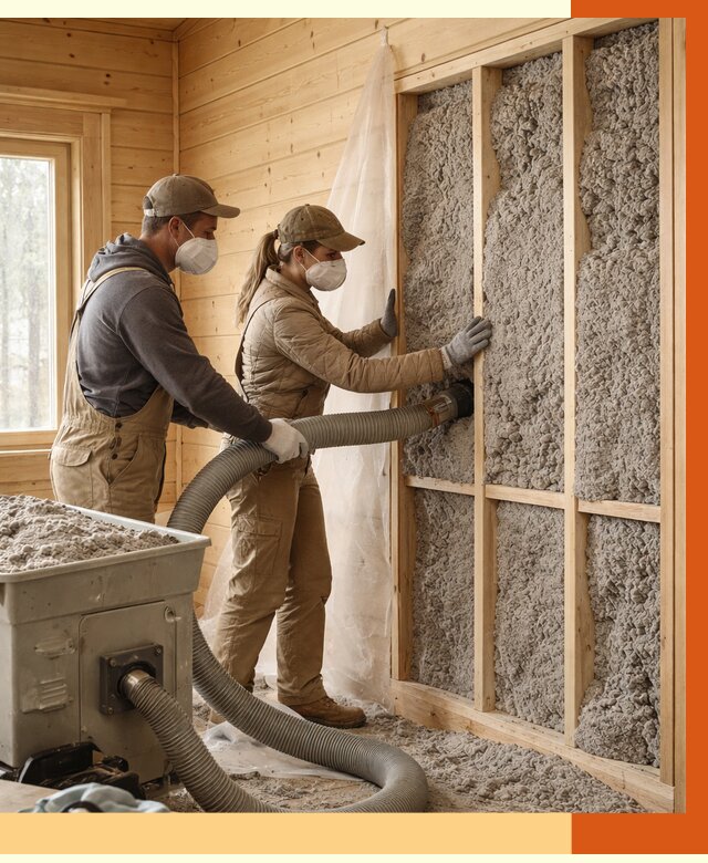 Утепление дачного дома эковатой в Североморске от 1551 руб./м2 — комплексно, ТепломастерСвм