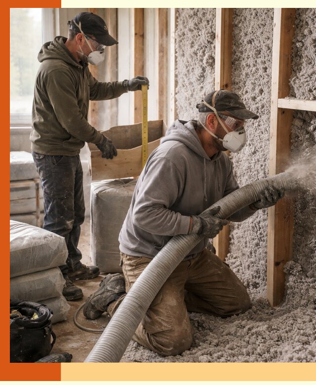 Утепление таунхауса эковатой в Североморске для максимально теплых стен