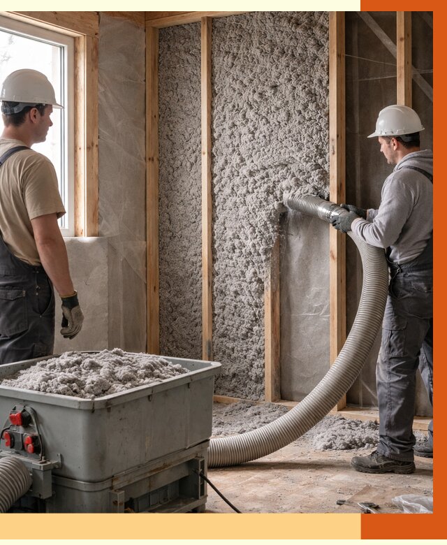 Утепление каркасного дома эковатой в Североморске от 1925 руб. | ТепломастерСвм