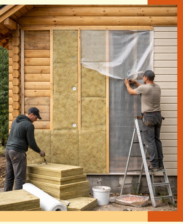 Утепление дома из бруса в Североморске от 4011 руб./м2 — работы под ключ | ТепломастерСвм