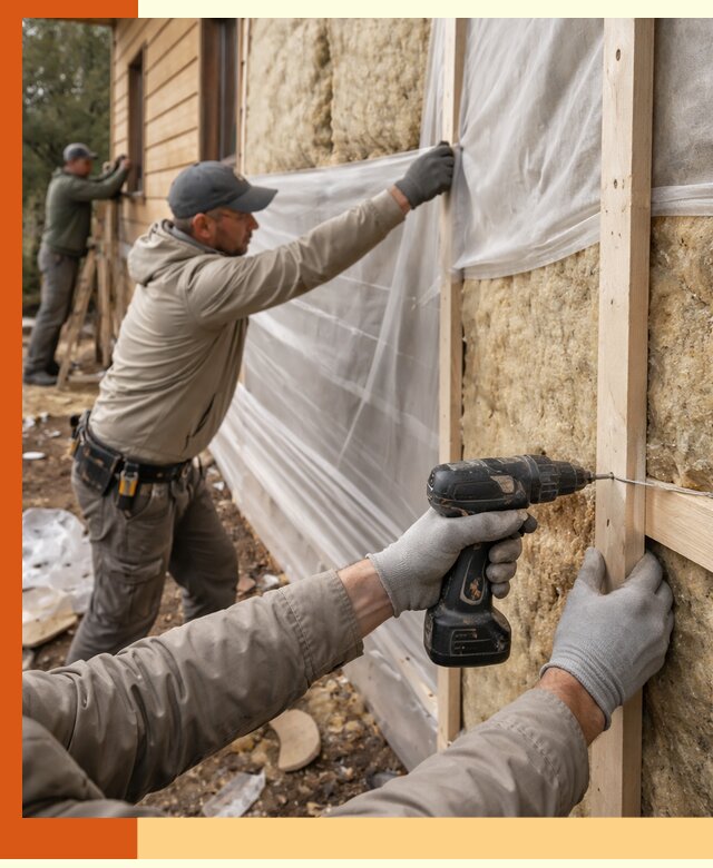 Утепление дома из бруса в Североморске качественно и долговечно