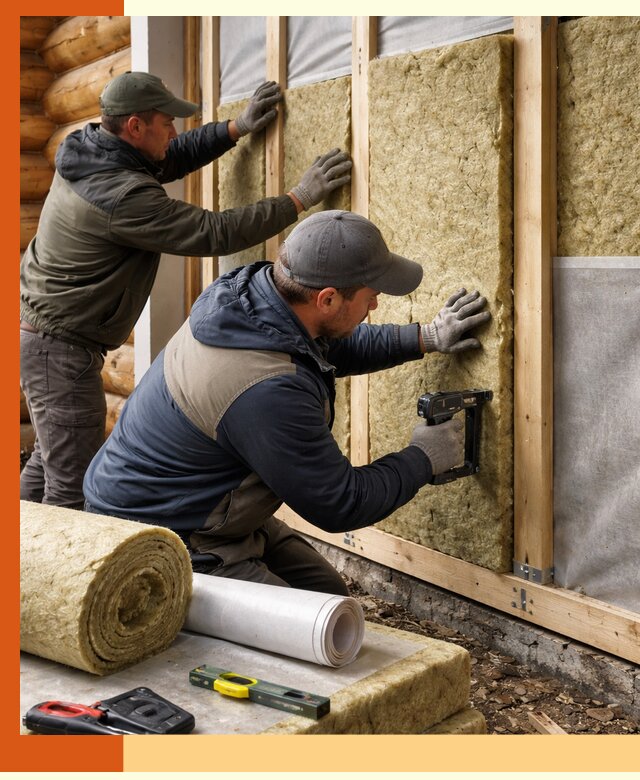 Утепление бревенчатого дома под ключ в Североморске