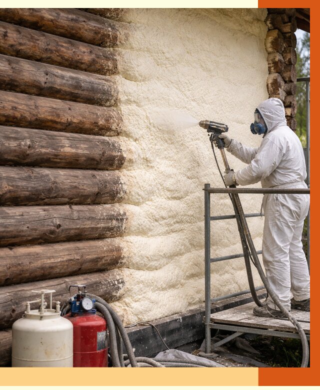 Утепление бревенчатого дома ППУ в Североморске под ключ от 6686 руб. | ТепломастерСвм