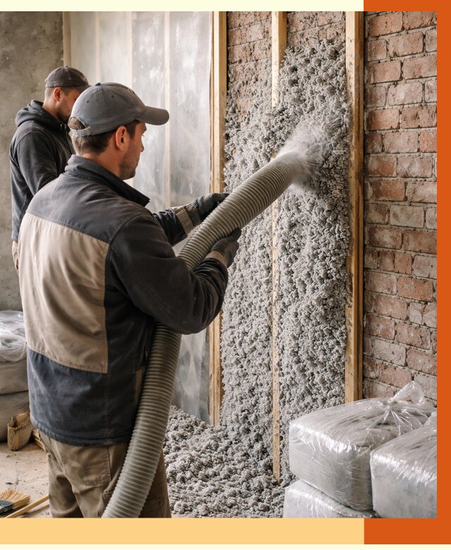 Утепление кирпичного дома эковатой в Североморске от 2514 руб./м² | ТепломастерСвм