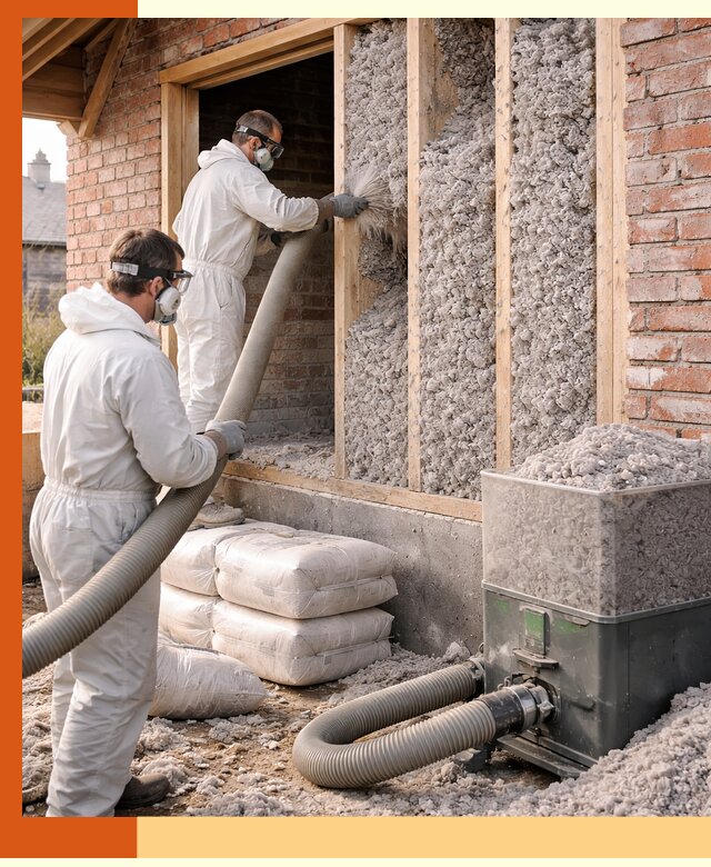 Утепление кирпичного дома эковатой в Североморске