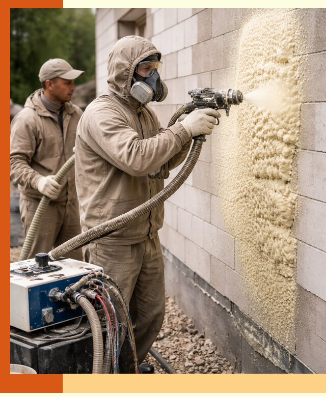 Утепление дома из газобетона ППУ в Североморске — надежная теплоизоляция