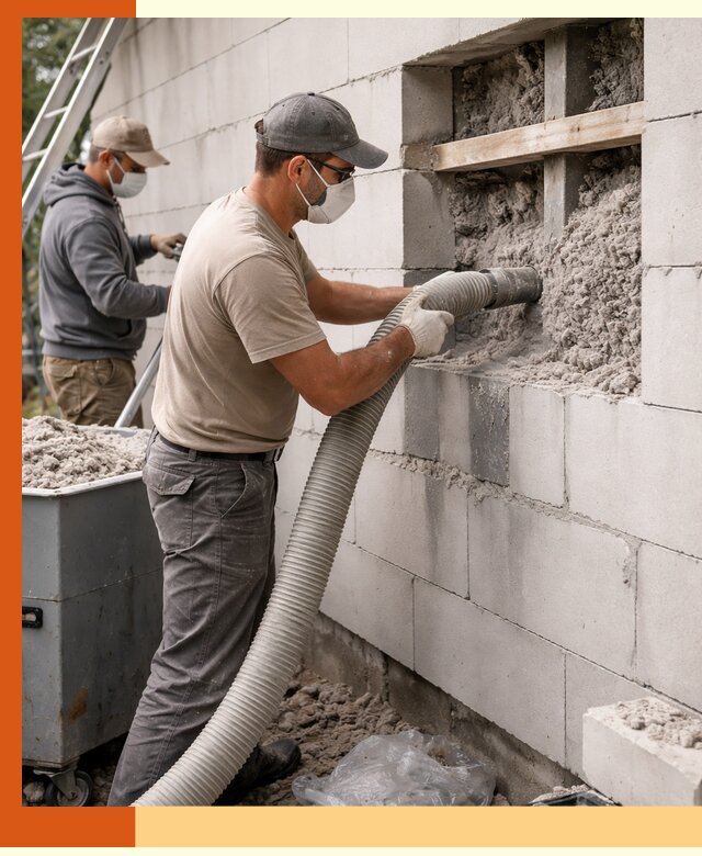 Утепление дома из газобетона эковатой в Североморске