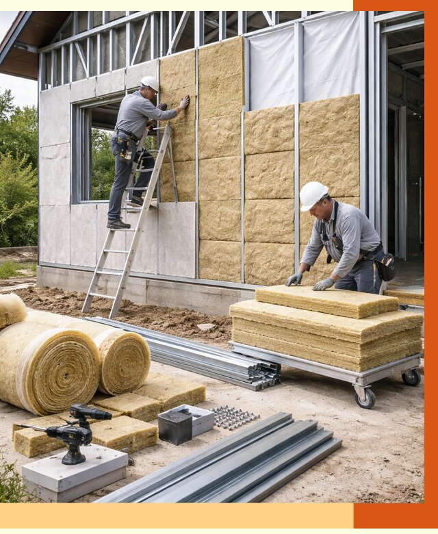 Утепление дома из ЛСТК в Североморске от 5562 руб./м² — профессионально | ТепломастерСвм