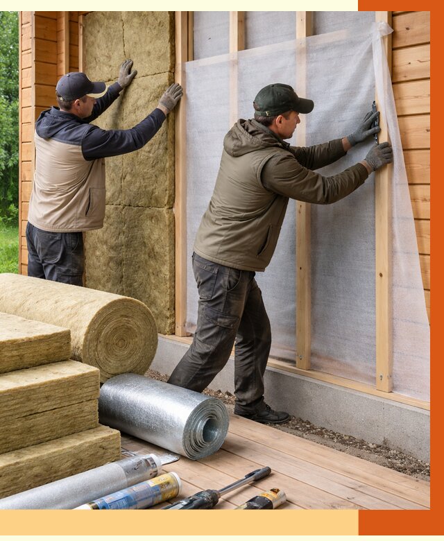 Утепление дома из двойного бруса в Североморске от 5135 руб./м² — ТепломастерСвм под ключ