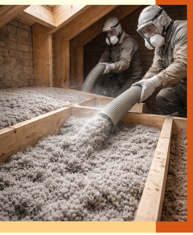 Утепление коттеджа эковатой в Североморске от 2674 руб./м² — комплексная задувка и монтаж | ТепломастерСвм