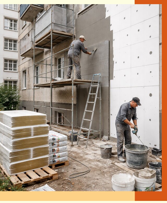 Утепление квартиры снаружи в Североморске от 6579 руб/м2 под ключ | ТепломастерСвм