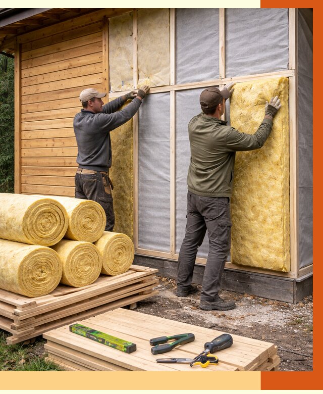 Утепление бани снаружи в Североморске от 90925 руб. под ключ | ТепломастерСвм