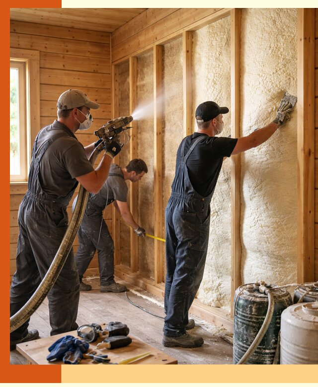 Утепление бани пенополиуретаном (ППУ) в Североморске