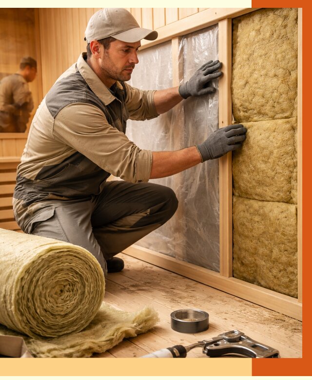 Утепление сауны изнутри в Североморске от 6953 руб. за м2 | ППУ, под ключ — ТепломастерСвм