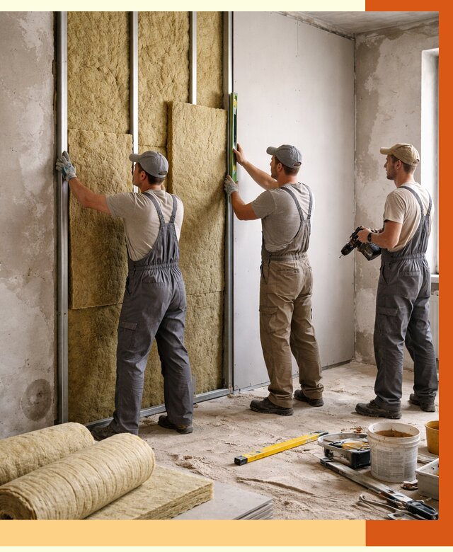 Утепление стен изнутри в Североморске от 2407 руб/м² под ключ | ТепломастерСвм