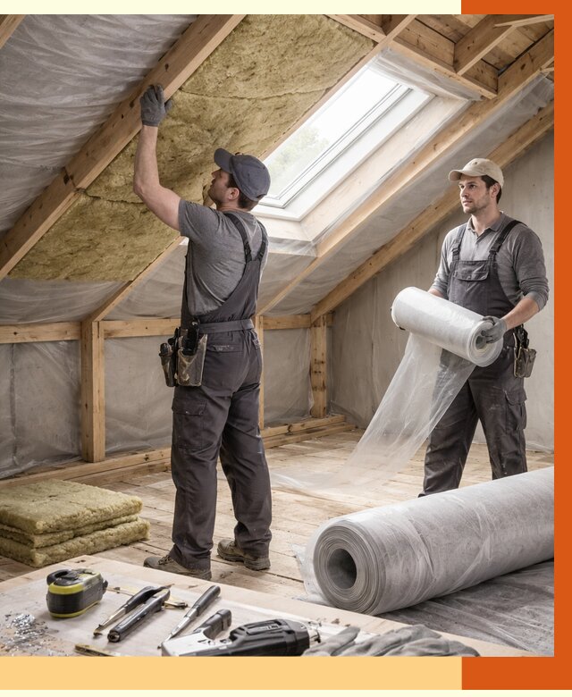 Утепление крыши изнутри мансарды в Североморске от 4493 руб./м² | ТепломастерСвм