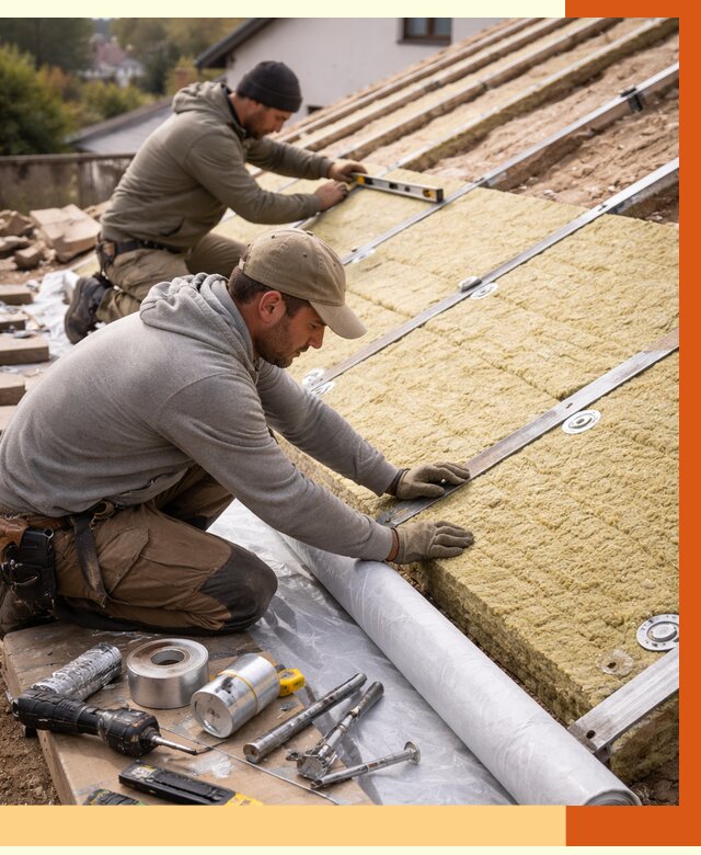 Утепление крыши снаружи в Североморске под ключ от 1284 руб./м2 | ТепломастерСвм