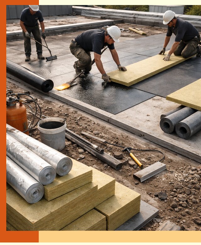 Утепление плоской крыши в Североморске — надежная теплоизоляция и герметизация