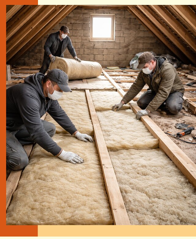 Утепление чердака в Североморске — профессиональная теплоизоляция кровли