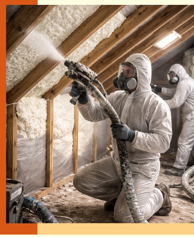 Утепление чердака пенополиуретаном (ППУ) в Североморске