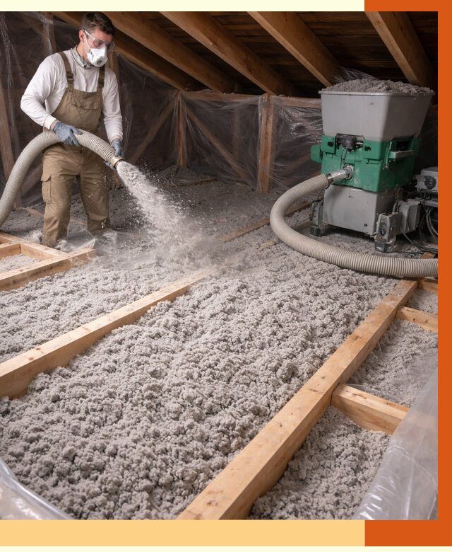 Утепление чердака эковатой в Североморске от 1551 руб/м2 — заказать у ТепломастерСвм