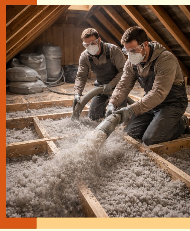Утепление чердака эковатой в Североморске — быстро и надёжно
