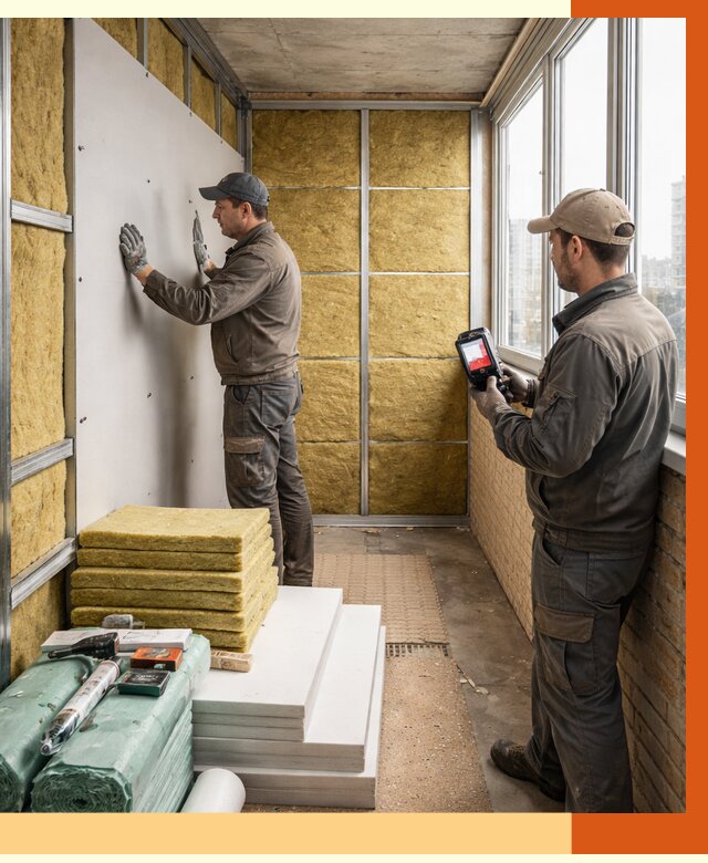 Утепление балкона в Североморске от 4814 руб. под ключ | ТепломастерСвм