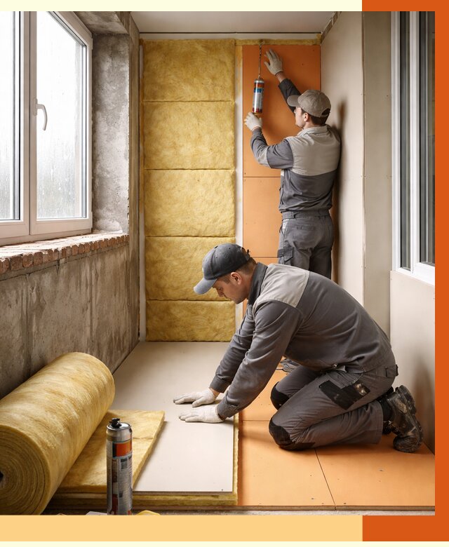 Утепление лоджии под ключ в Североморске от 6953 руб/м2 — комплексное решение | ТепломастерСвм