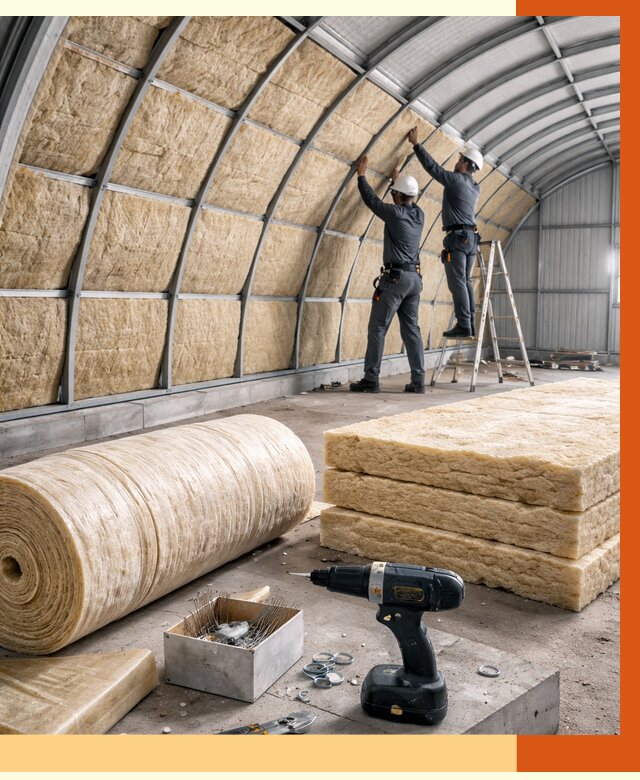 Утепление арочного ангара в Североморске от 3423 руб./м2 под ключ | ТепломастерСвм