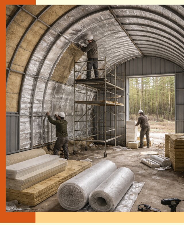 Утепление арочного ангара под ключ в Североморске