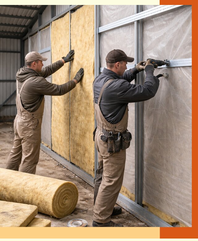 Утепление металлического ангара в Североморске от 5081 руб/м2 — услуги под ключ | ТепломастерСвм