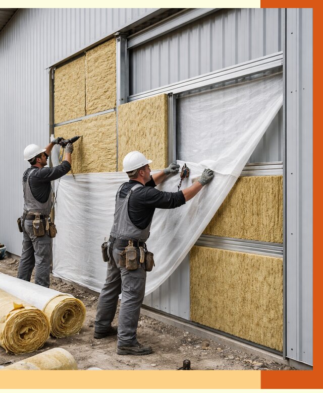 Утепление металлического склада в Североморске от 4814 руб/м2 — комплексное утепление под ключ | ТепломастерСвм