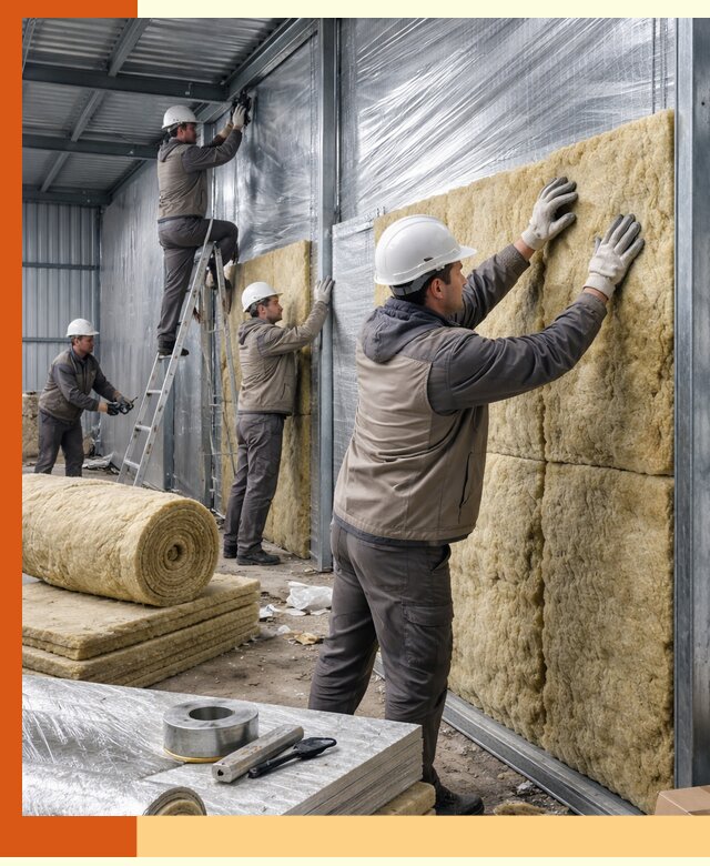 Утепление металлического склада в Североморске: теплоизоляция и герметизация