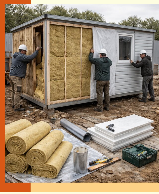 Утепление строительной бытовки под ключ в Североморске для любых условий