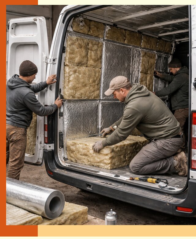Утепление фургона в Североморске: профессиональная теплоизоляция и шумоизоляция