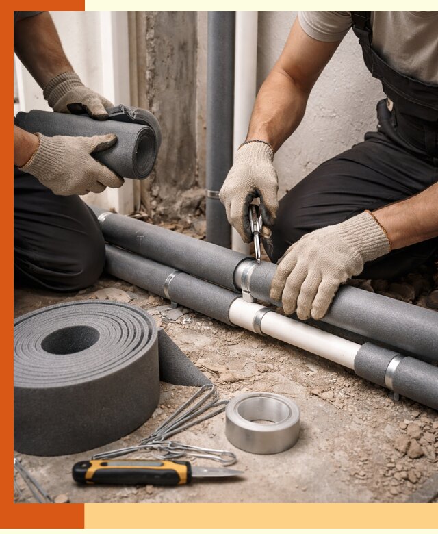 Утепление труб водоснабжения в Североморске — монтаж и защита сети