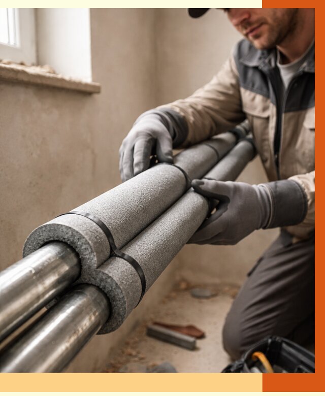 Утепление труб отопления в Североморске от 3049 руб. за м² — услуги под ключ | ТепломастерСвм