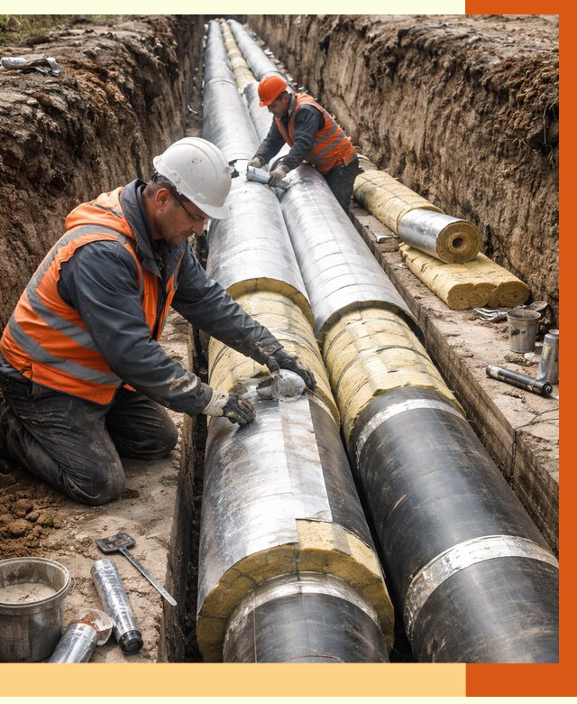 Утепление теплотрассы в Североморске от 4814 руб./м2 — ппу и комплексная изоляция | ТепломастерСвм