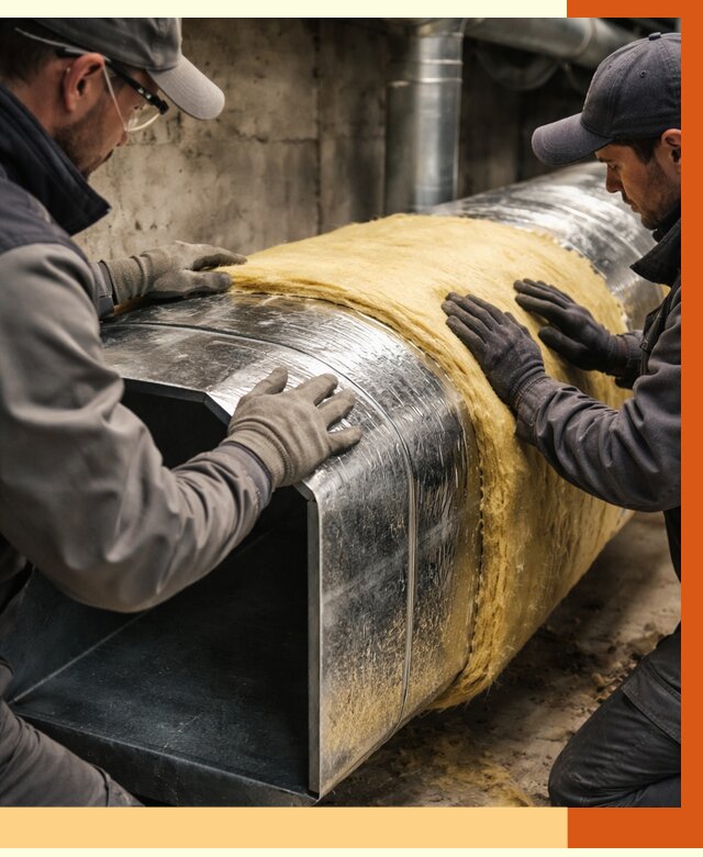 Утепление воздуховодов в Североморске от 4493 руб. — теплоизоляция вентиляции | ТепломастерСвм