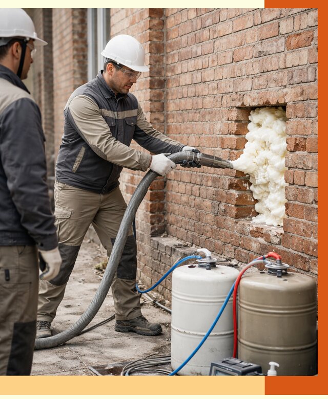 Заливка ППУ в пустоты кирпичной стены в Североморске от 2942 руб. | ТепломастерСвм