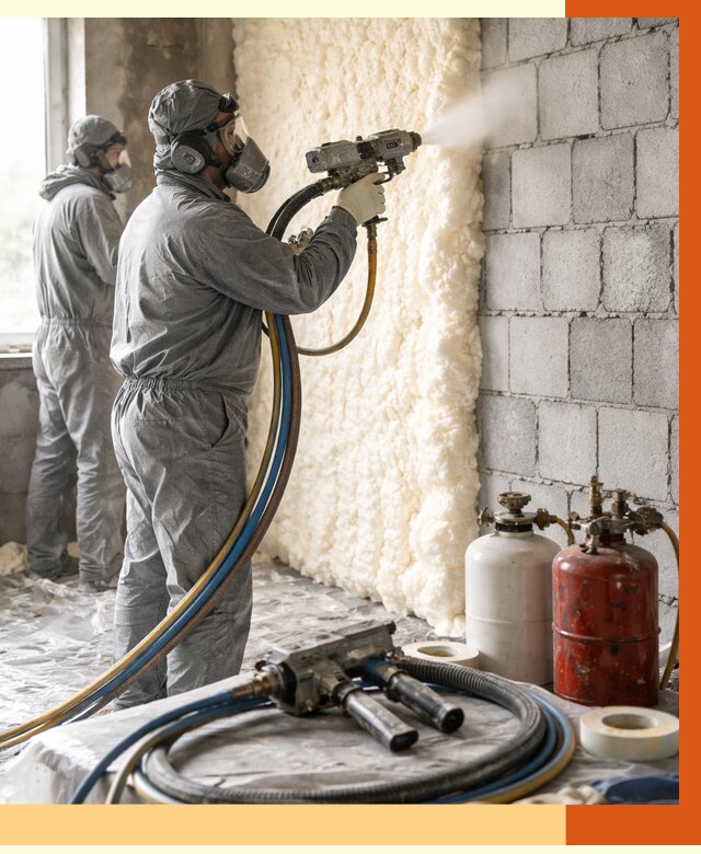 Утепление блочной стены ППУ в Североморске от 4546 руб./м² — ТепломастерСвм