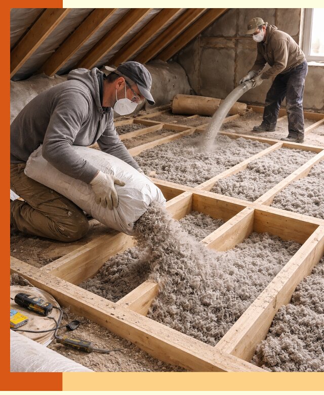 Заполнение полостей чердачного перекрытия в Североморске качественно и надёжно