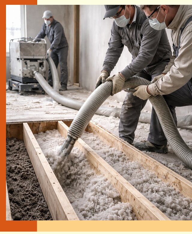 Заполнение полостей межэтажного перекрытия в Североморске эффективно и герметично