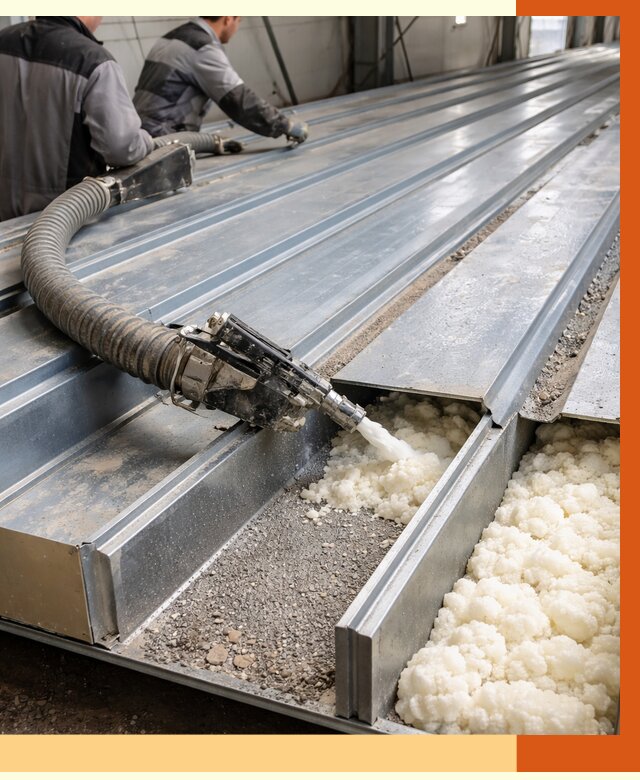 Заполнение пустот кровельных панелей в Североморске от 7702 руб. под ключ | ТепломастерСвм