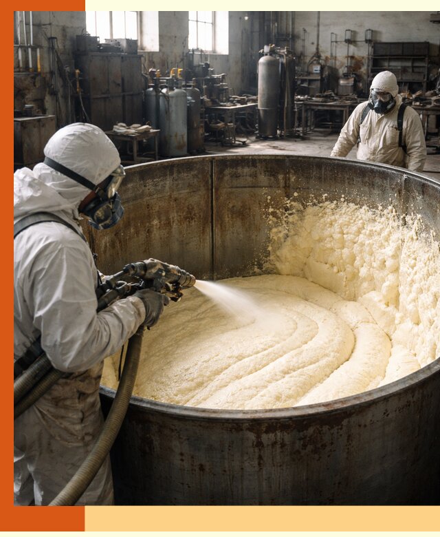 Заливка ппу в емкости с полной изоляцией и герметизацией в Североморске