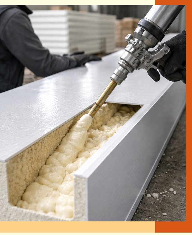 Заполнение пустот холодильных панелей в Североморске от 8023 руб. | ТепломастерСвм