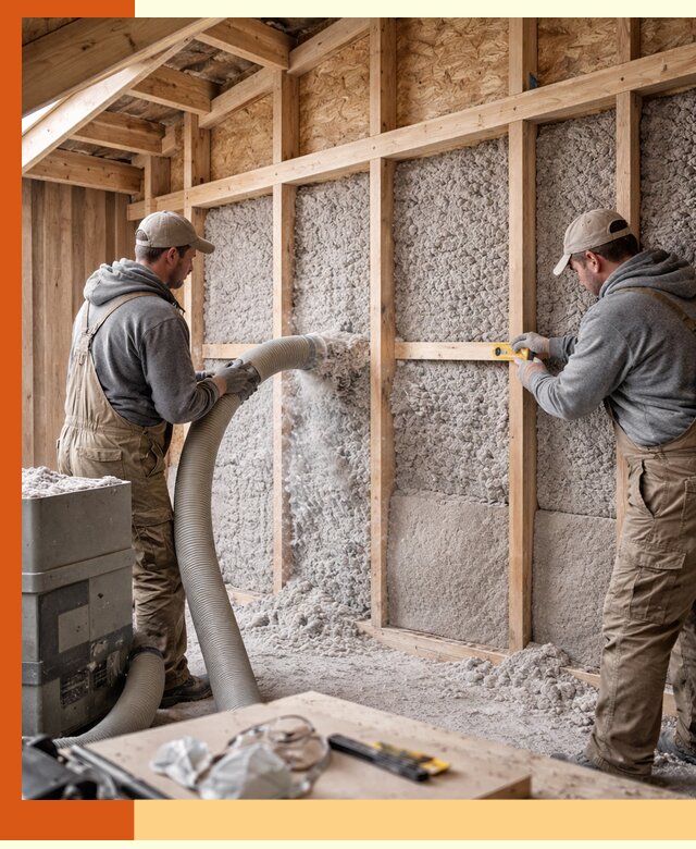 Утепление эковатой стен, потолков и перекрытий в Североморске