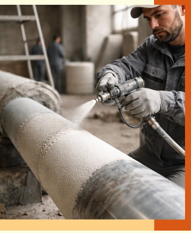 Утепление труб жидкой теплоизоляцией в Североморске от 8023 руб. под ключ | ТепломастерСвм