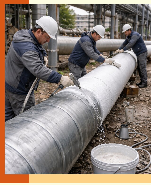 Утепление теплотрассы жидкой теплоизоляцией в Североморске