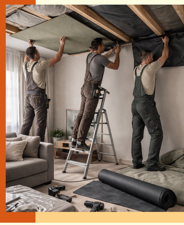 Шумоизоляция потолка в Североморске — профессиональное устранение шумов